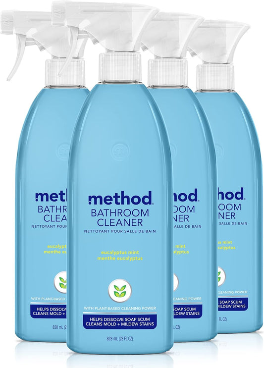 Method Bathroom Cleaner. Removes Mold + Mildew Stains. Eucalyptus Mint. 28 Fl Oz (Pack of 4)