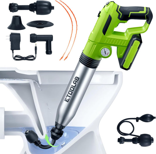 Electric Toilet Plunger Heavy Duty .Drain Clog Remover Tools.High Pressure Air Toilet Plungers Heavy Duty Plunger for Toilet.Bathroom.Floor Drain.Sewer